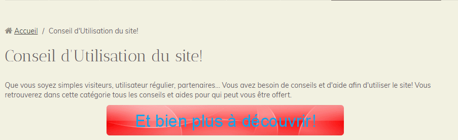 Conseil d'Utilisation du site! (1)